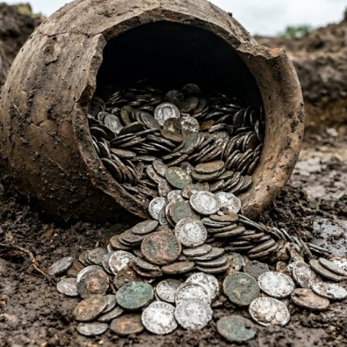 Caçador de relíquias encontra 15 mil moedas romanas em campo, despertando curiosidade sobre seu dono do passado