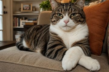 Desvendando a postura dos felinos: o que indica um gato deitado com patas cruzadas? Quatro emoções ocultas nessa atitude acolhedora.