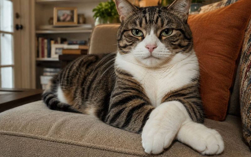 Desvendando a postura dos felinos: o que indica um gato deitado com patas cruzadas? Quatro emoções ocultas nessa atitude acolhedora.