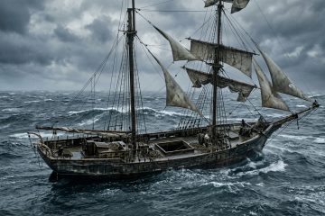 O enigma do Mary Celeste: embarcação descoberta em perfeitas condições, repleta de suprimentos, enquanto a tripulação desapareceu sem vestígios de conflito.