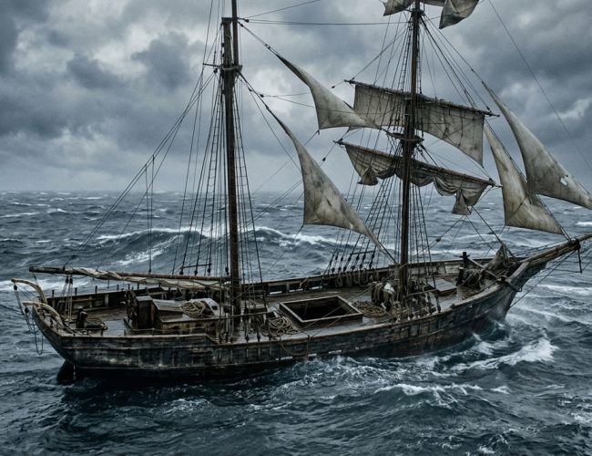O enigma do Mary Celeste: embarcação descoberta em perfeitas condições, repleta de suprimentos, enquanto a tripulação desapareceu sem vestígios de conflito.