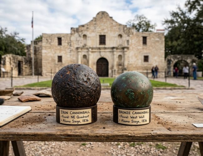 Arqueólogos encontram segunda bala de canhão da Batalha do Álamo, possivelmente disparada por defensores texanos