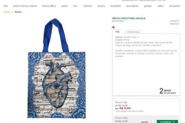 Adquira ecobags exclusivas de renomados estilistas por apenas R$ 10,50