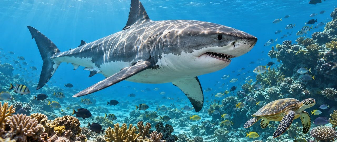 Tubarão-branco faz história ao ser avistado nos recifes de coral do Golfo do México, desvendando migração de 9.200 quilômetros